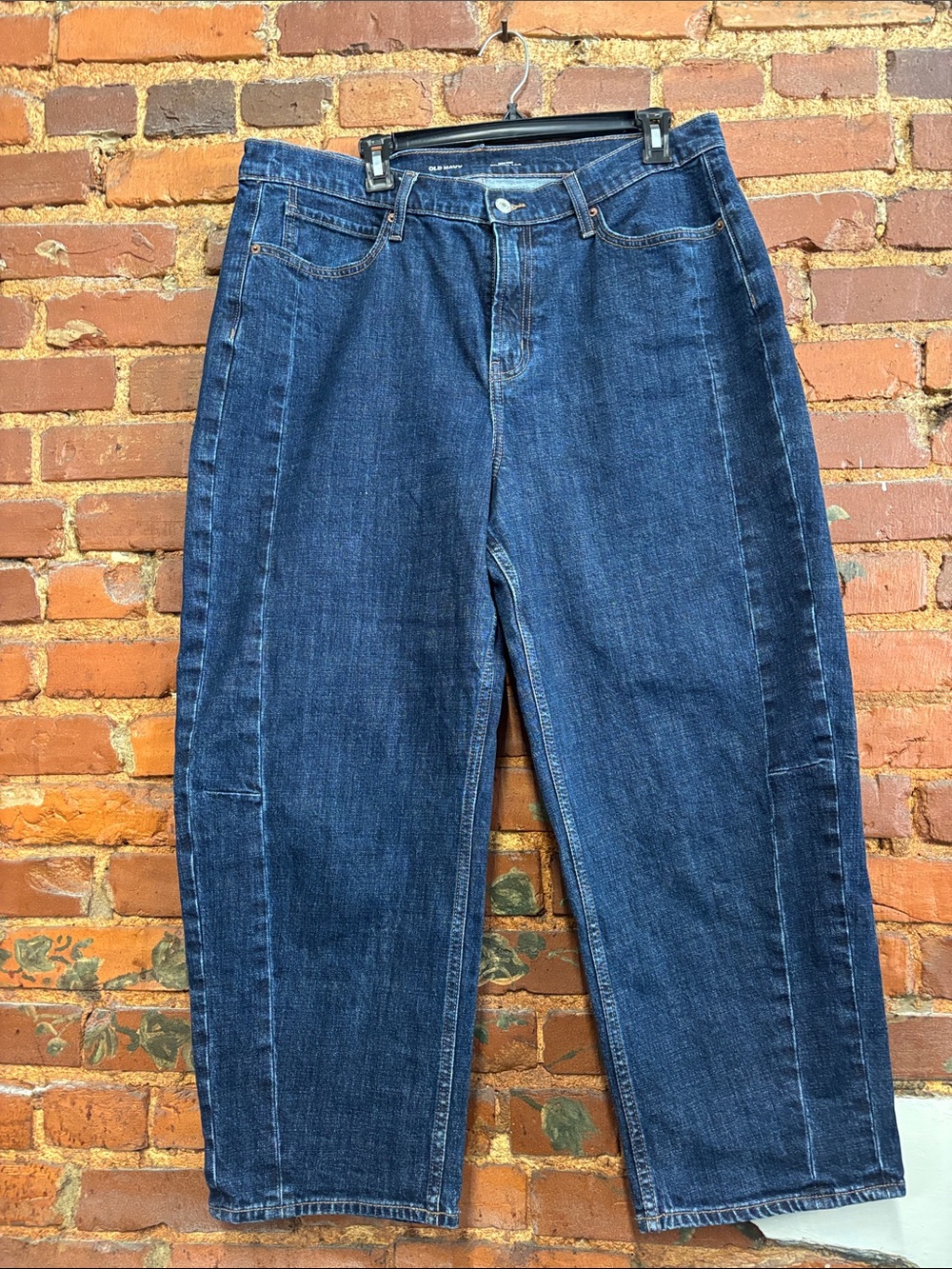 Old Navy Barrel Leg Dark Wash Denim Jeans Size 14